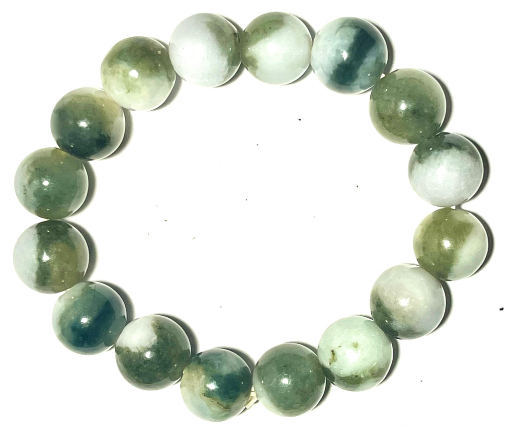 Green Jade Style Beaded Bracelet – Natural Stone Stretch Bracelet 10mm Beads