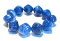Vintage Blue Marbled Lucite Stretch Bracelet Chunky Acrylic Statement Jewelry