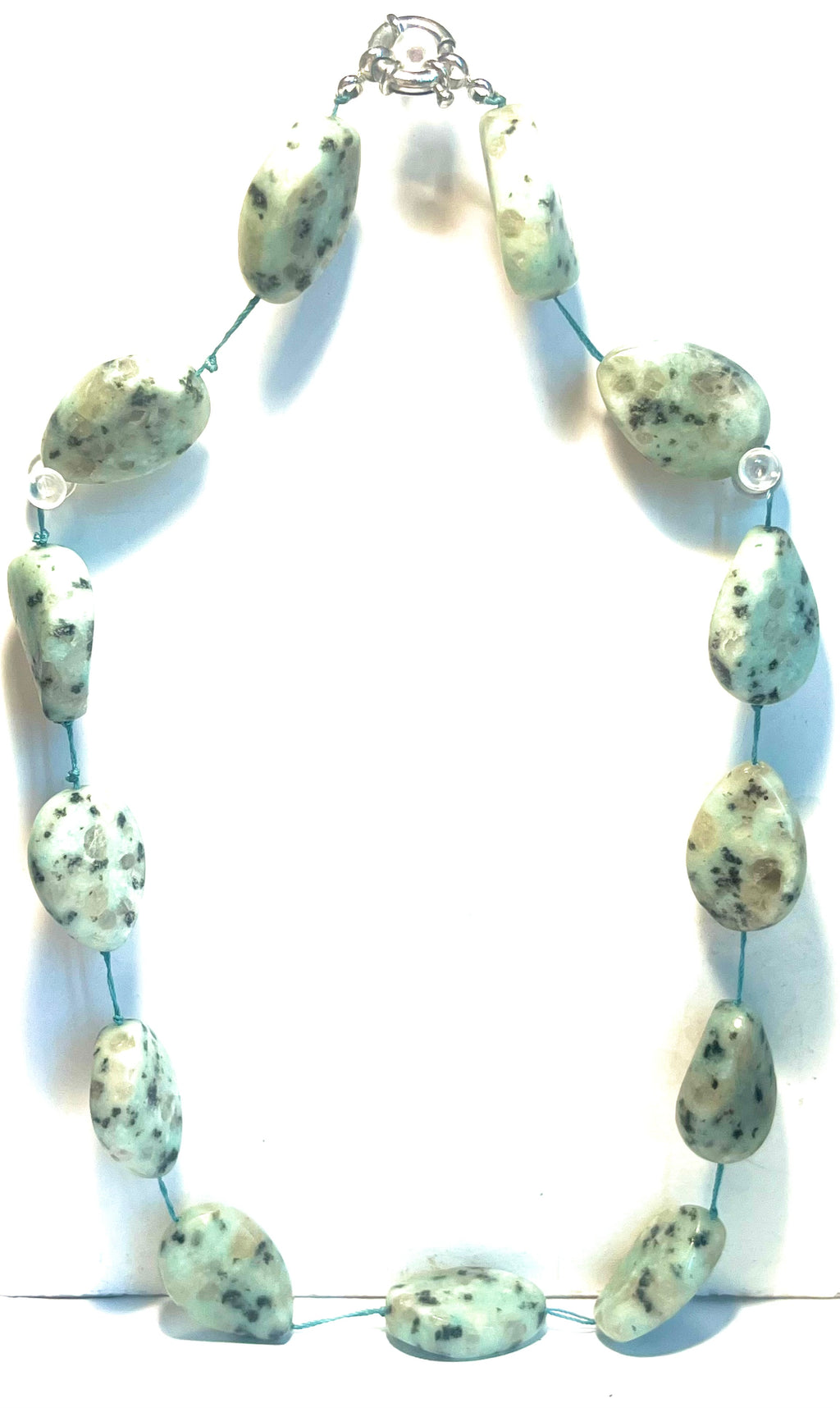 Genuine Kiwi Jasper Nugget Necklace Chunky Natural Stone Statement Bead