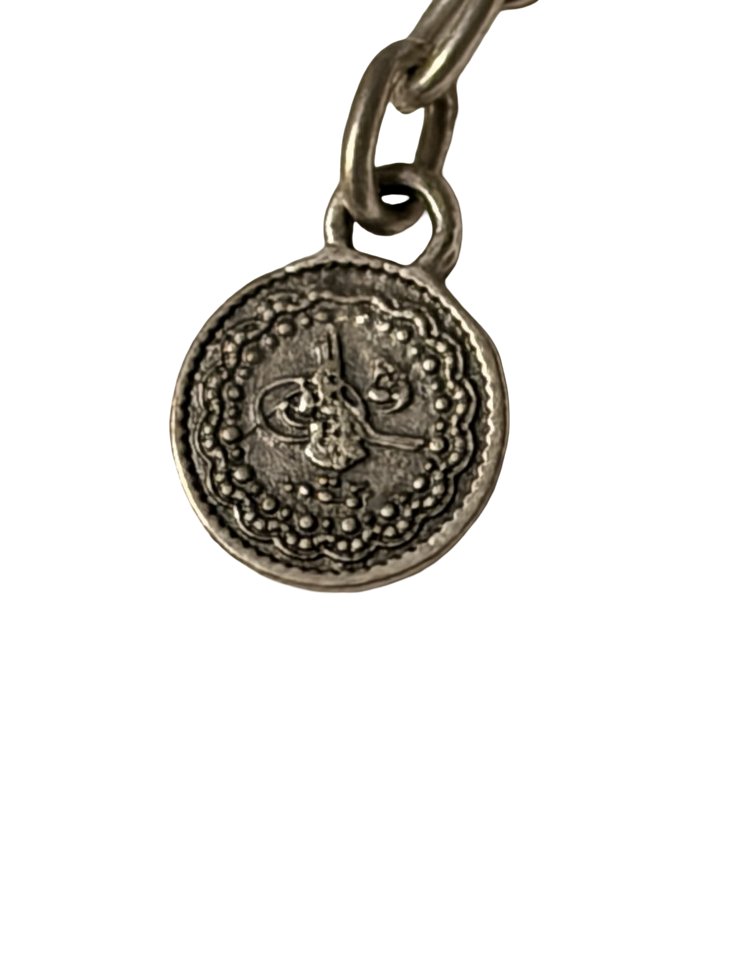 Vintage Silver Tone Turkish Coin Drape Necklace, Belly Dance / Boho Style