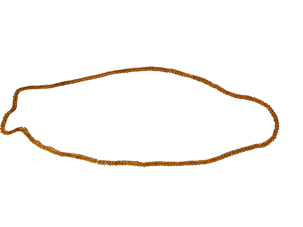Vintage Amber Glass Faceted Bead Necklace Czech Style Golden Honey Crystal Strand