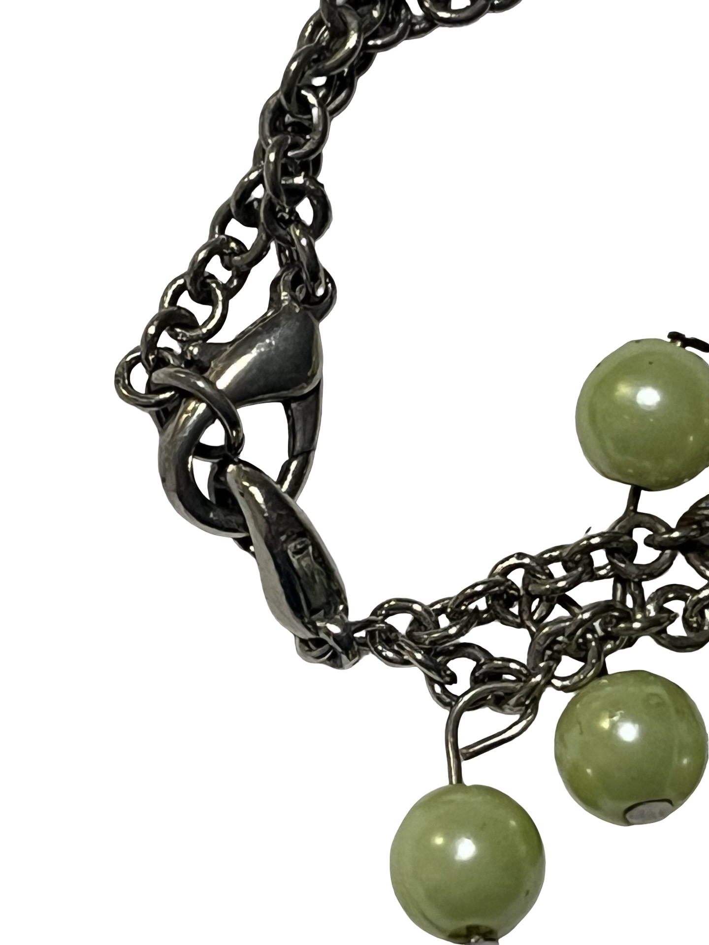 Vintage Green Bead Chain Necklace | Layered Dangle Statement Necklace that turns into a bracelet also