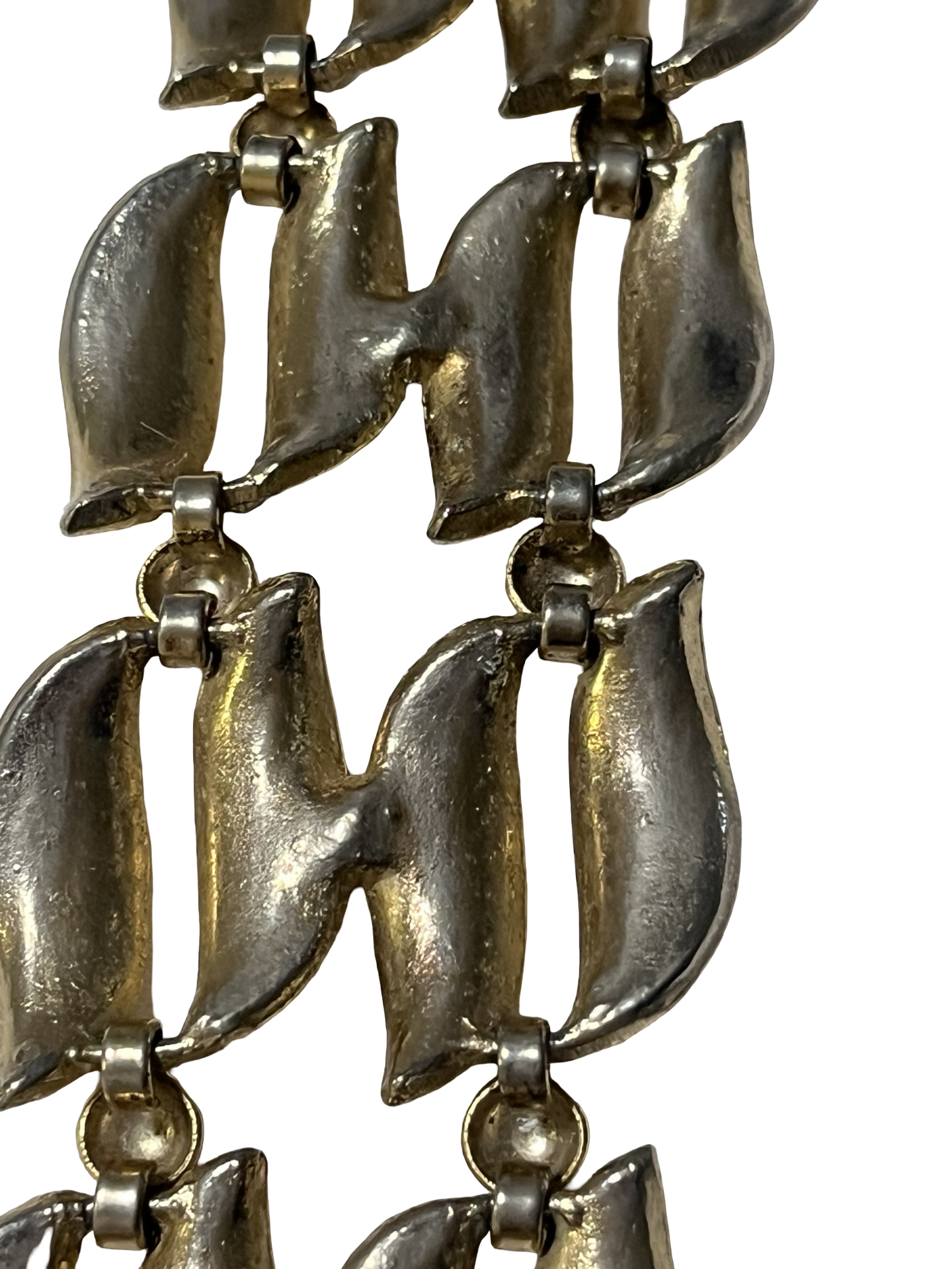 Vintage Mid-Century Gold Tone Link Bracelet | Modernist Statement