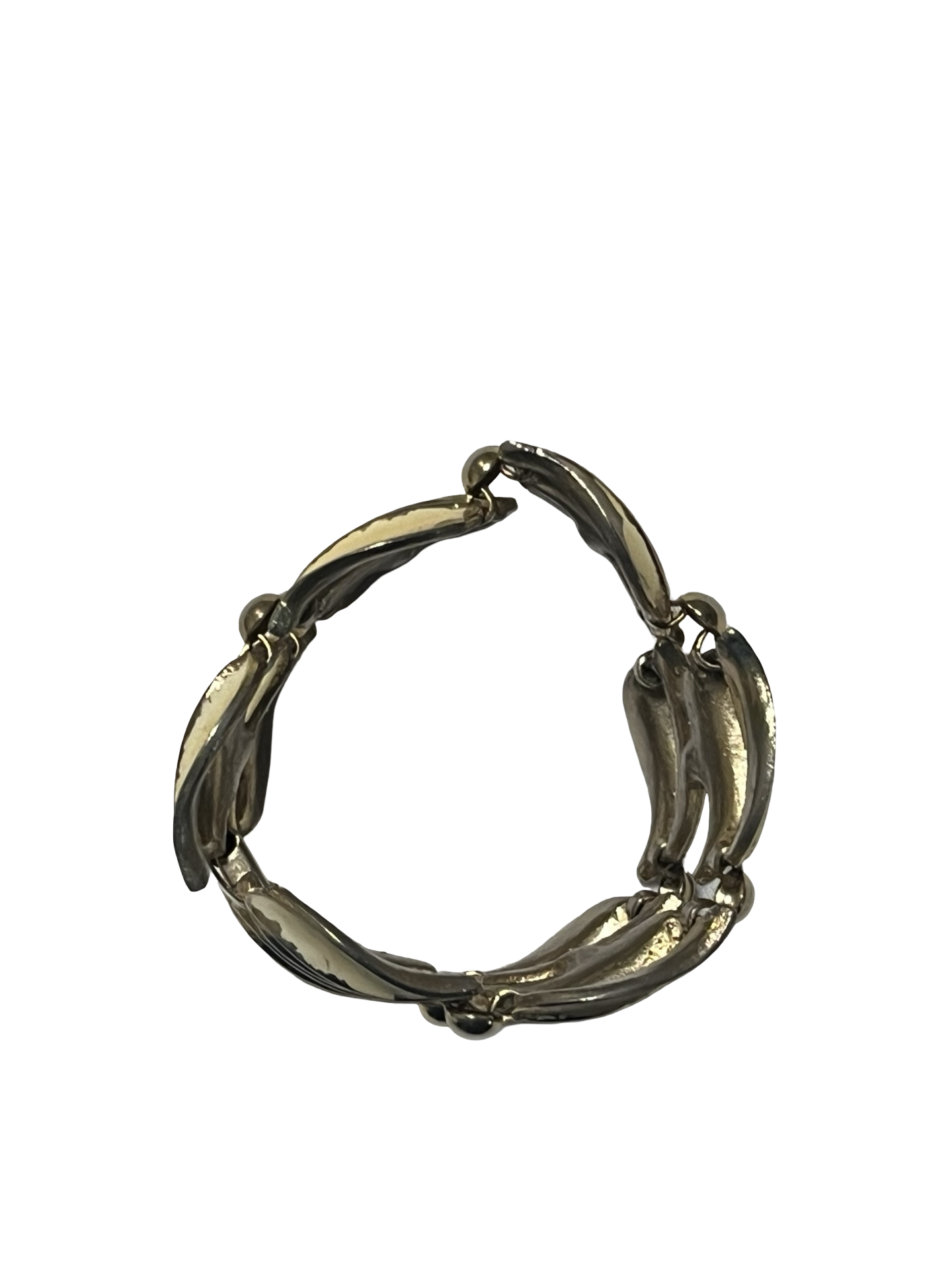 Vintage Mid-Century Gold Tone Link Bracelet | Modernist Statement