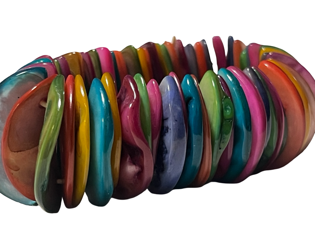 Colorful Shell Chip Stretch Bracelet | Boho Statement Jewelry