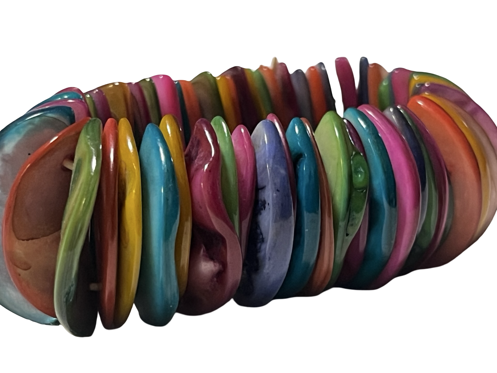 Colorful Shell Chip Stretch Bracelet | Boho Statement Jewelry