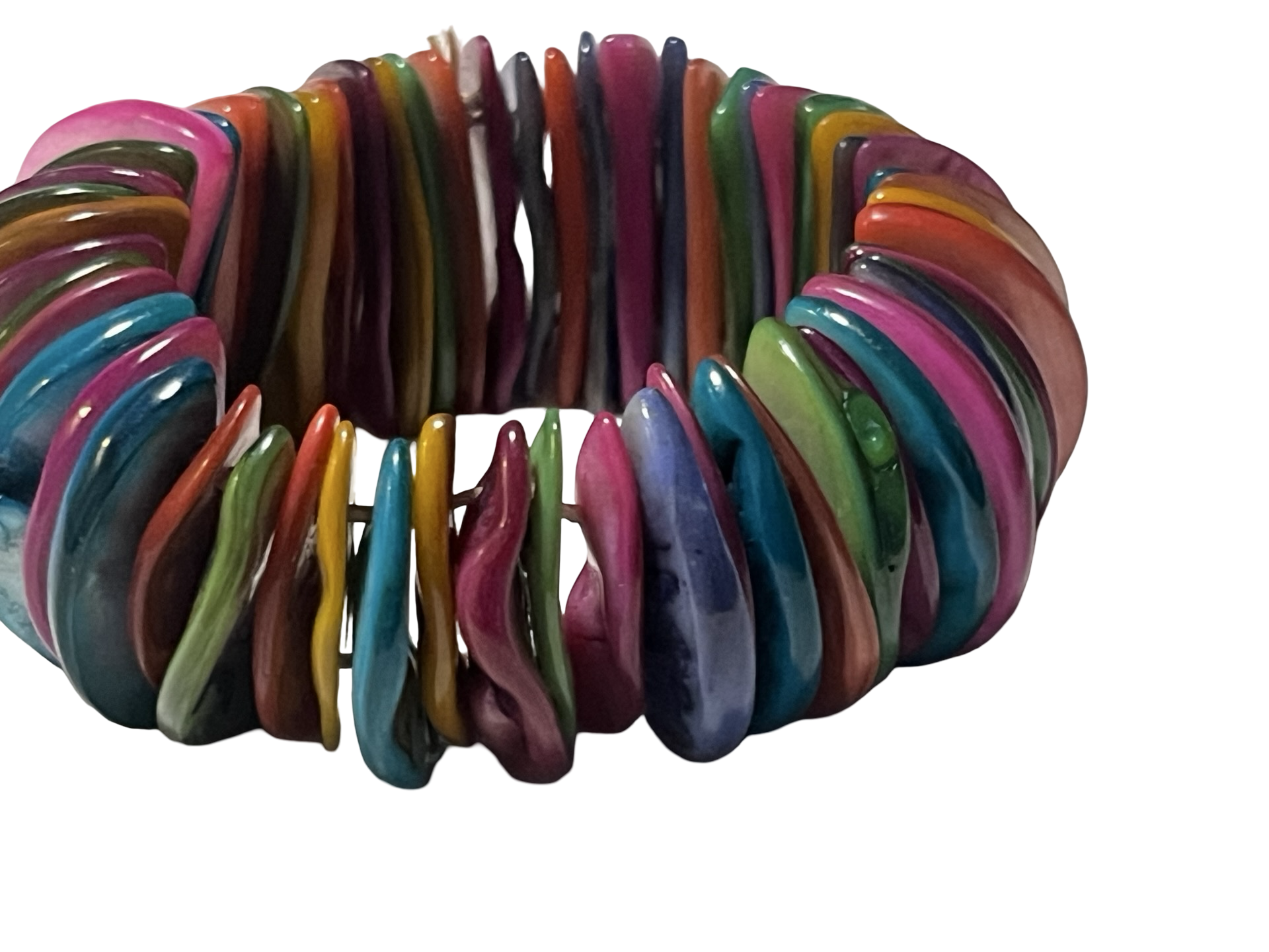 Colorful Shell Chip Stretch Bracelet | Boho Statement Jewelry