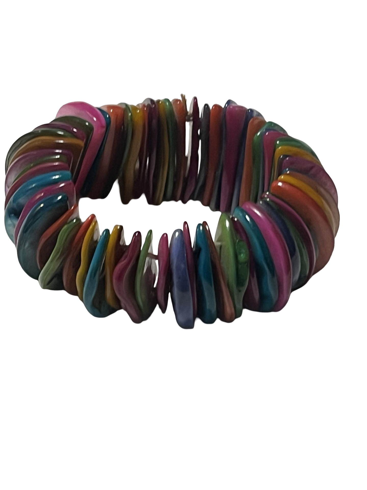 Colorful Shell Chip Stretch Bracelet | Boho Statement Jewelry