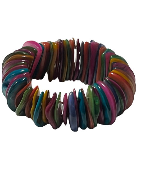 Colorful Shell Chip Stretch Bracelet | Boho Statement Jewelry