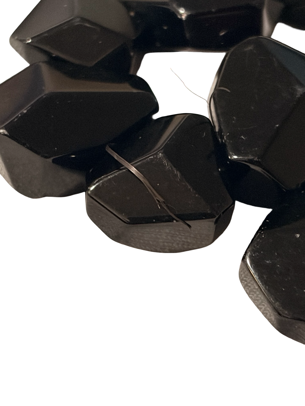 Handcrafted Matte Black Geometric Ceramic beads