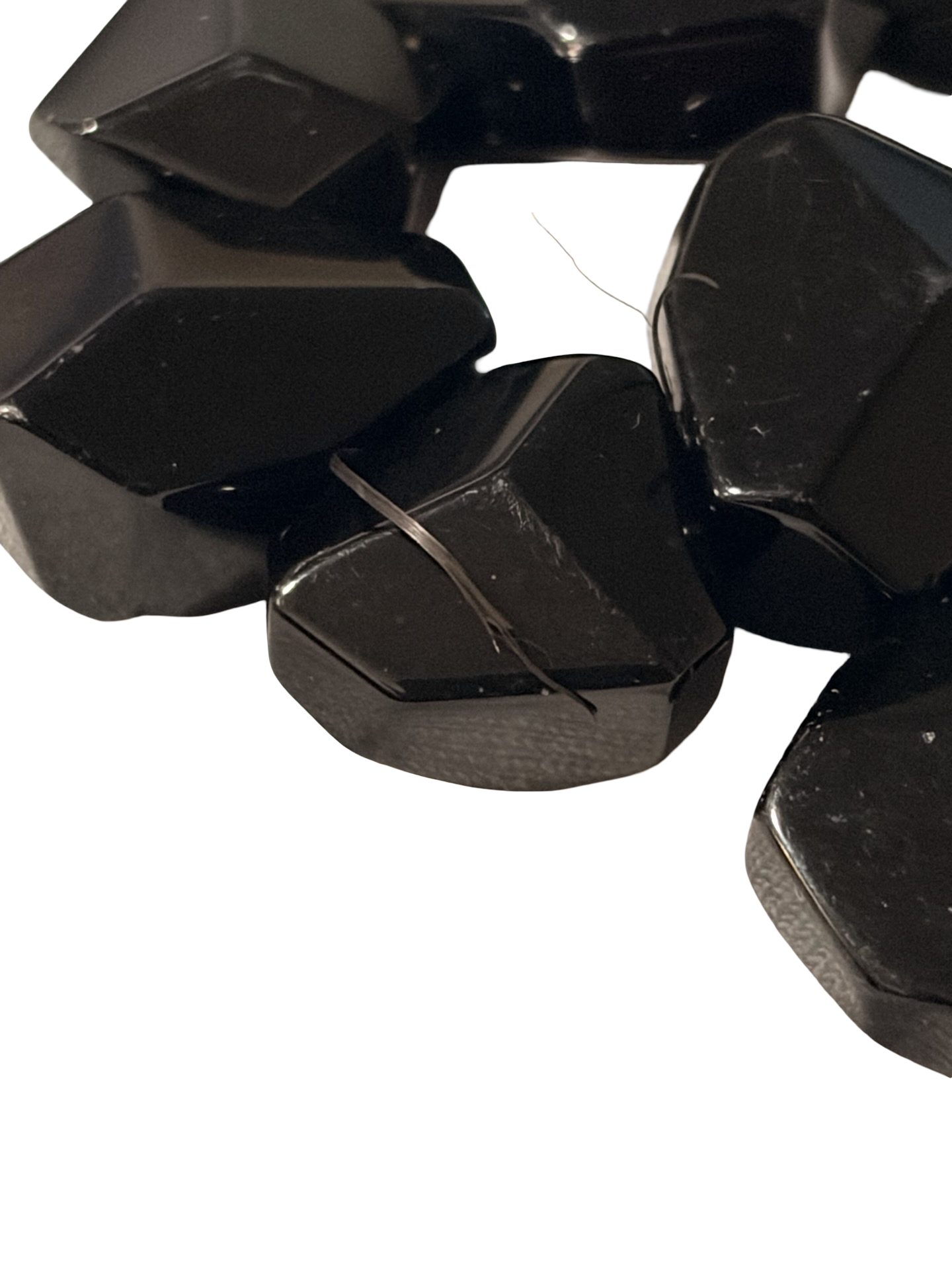 Handcrafted Matte Black Geometric Ceramic beads
