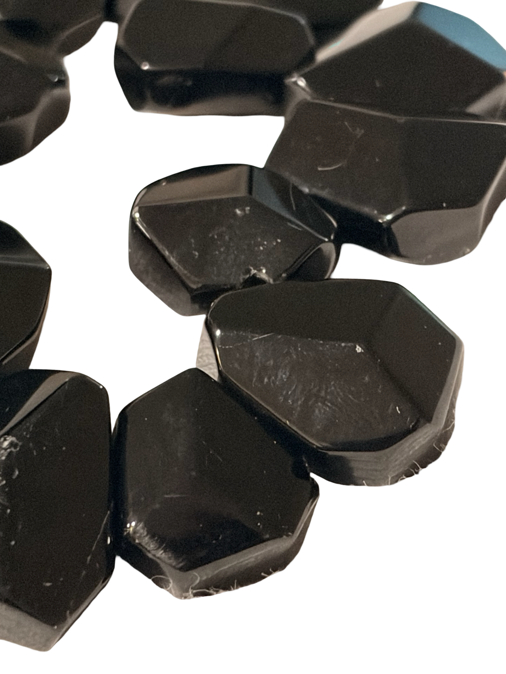 Handcrafted Matte Black Geometric Ceramic beads