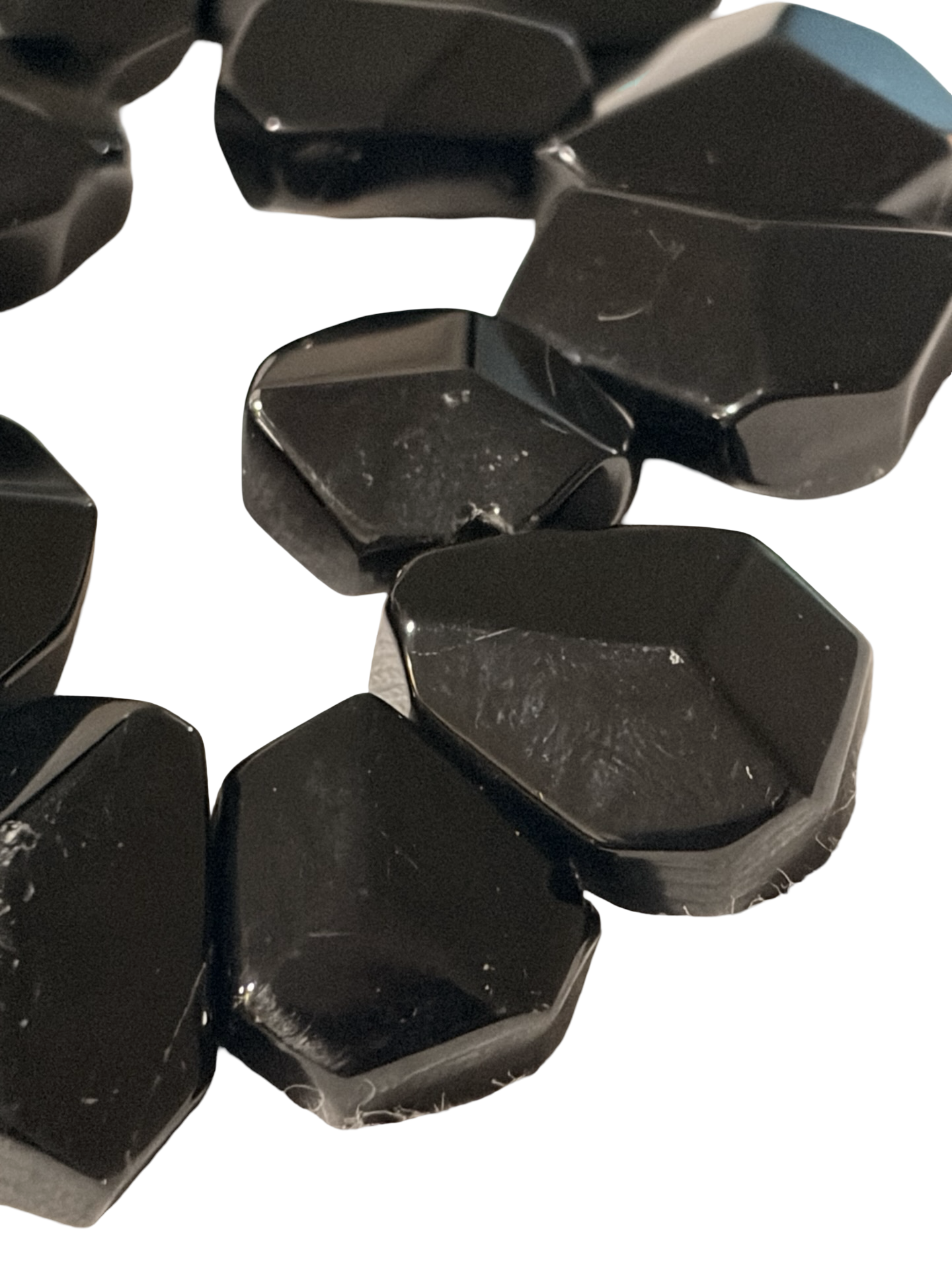 Handcrafted Matte Black Geometric Ceramic beads