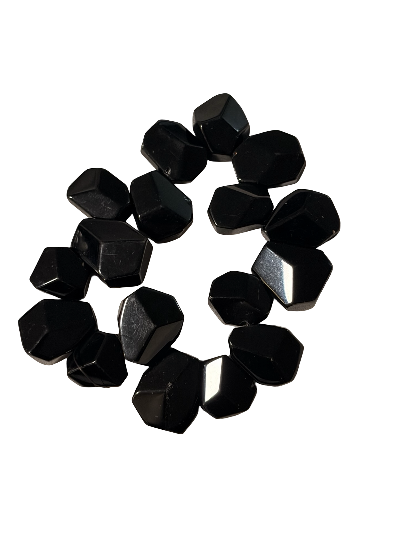Handcrafted Matte Black Geometric Ceramic beads