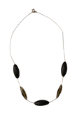 Contemporary Minimalist Black & Clear Floating Bead Wire Station Necklace