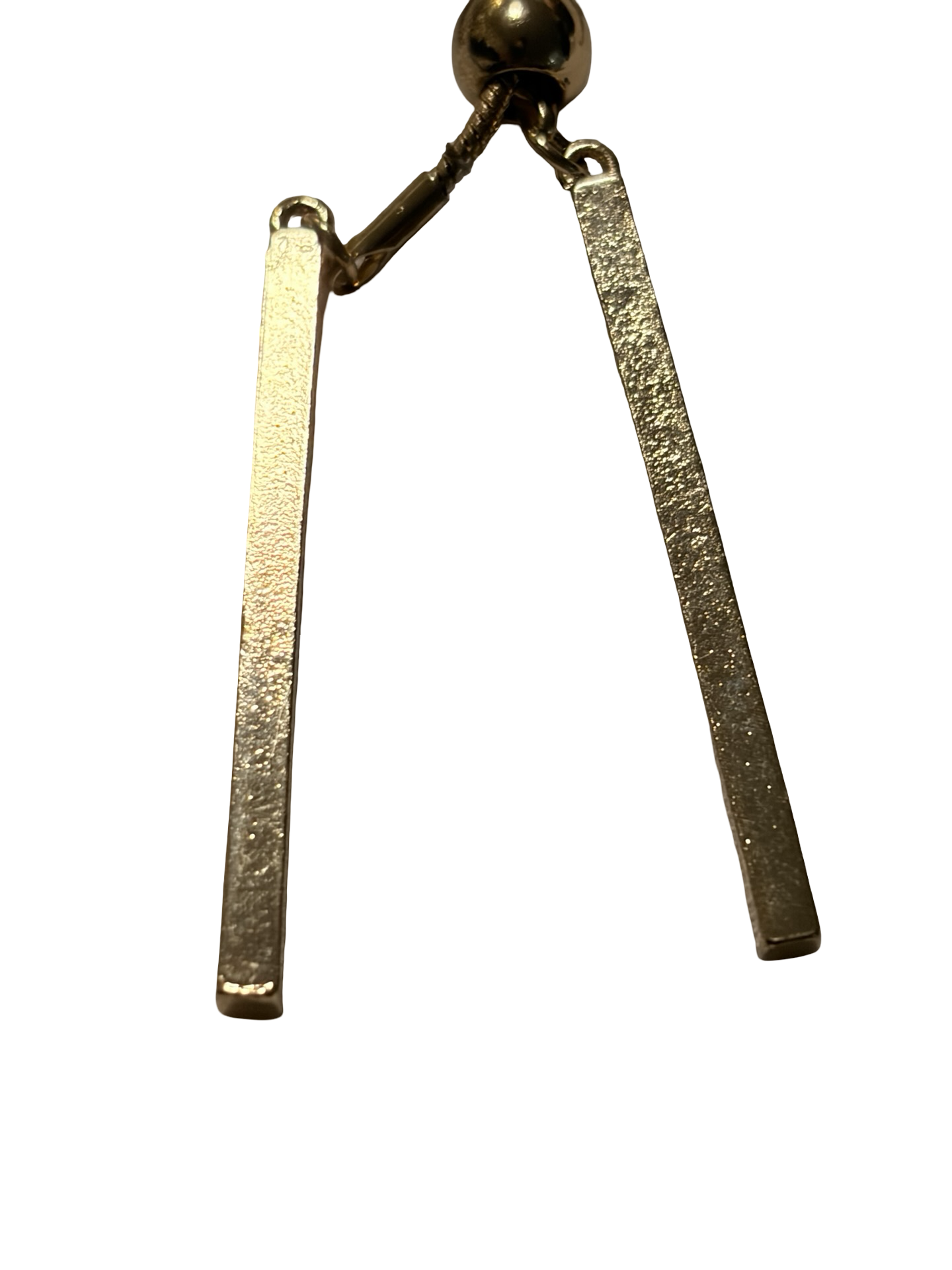 Vintage Gold Tone Adjustable Snake Chain Bolo Lariat Necklace Double Bar Tassel Minimalist
