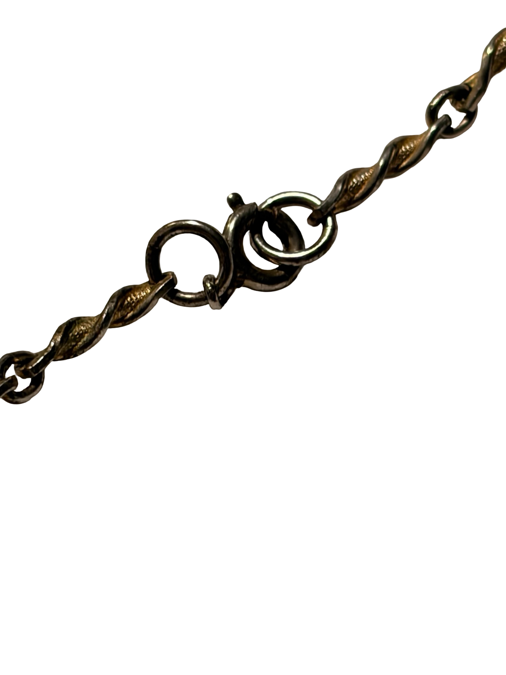 Vintage Tiger Eye Cabochon Pendant Necklace Gold Tone Twisted Chain Statement Jewelry