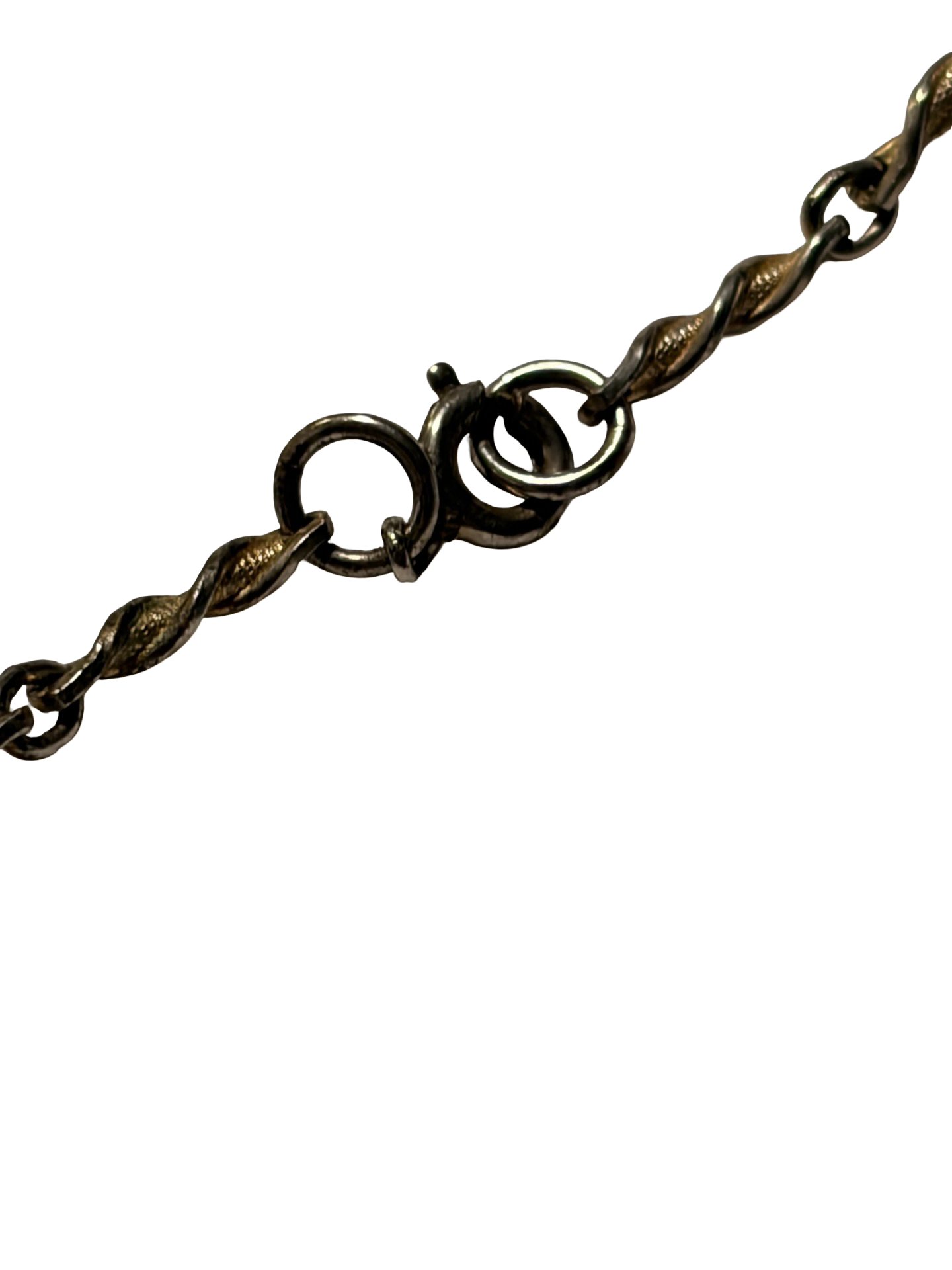 Vintage Tiger Eye Cabochon Pendant Necklace Gold Tone Twisted Chain Statement Jewelry