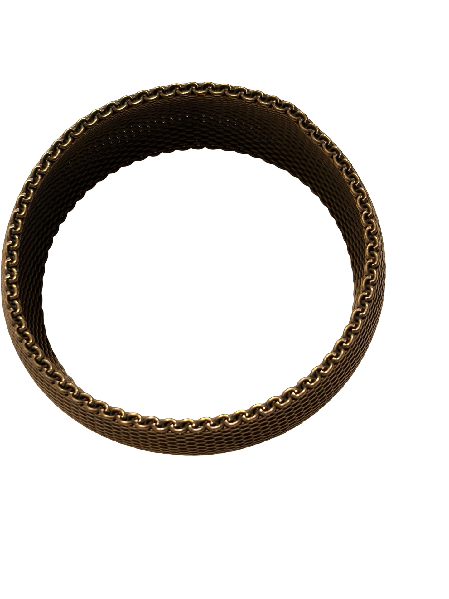 Vintage Gold Tone Wide Mesh Cuff Bracelet Woven Chain Bangle Statement Jewelry